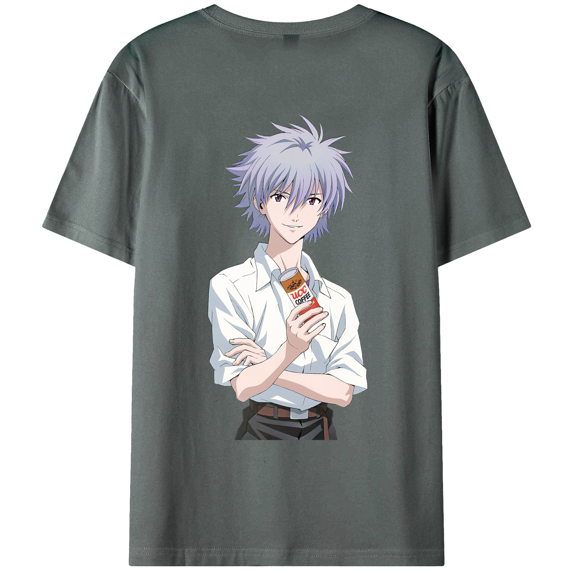 （画像用） EVA 新世紀エヴァンゲリオン 綿100％ メンズ半袖Tシャツ（バックプリント） 通気性